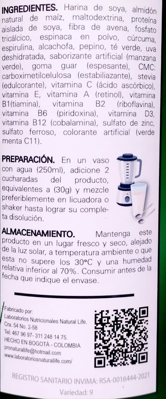 Batido Verde + Vitaminas + Minerales