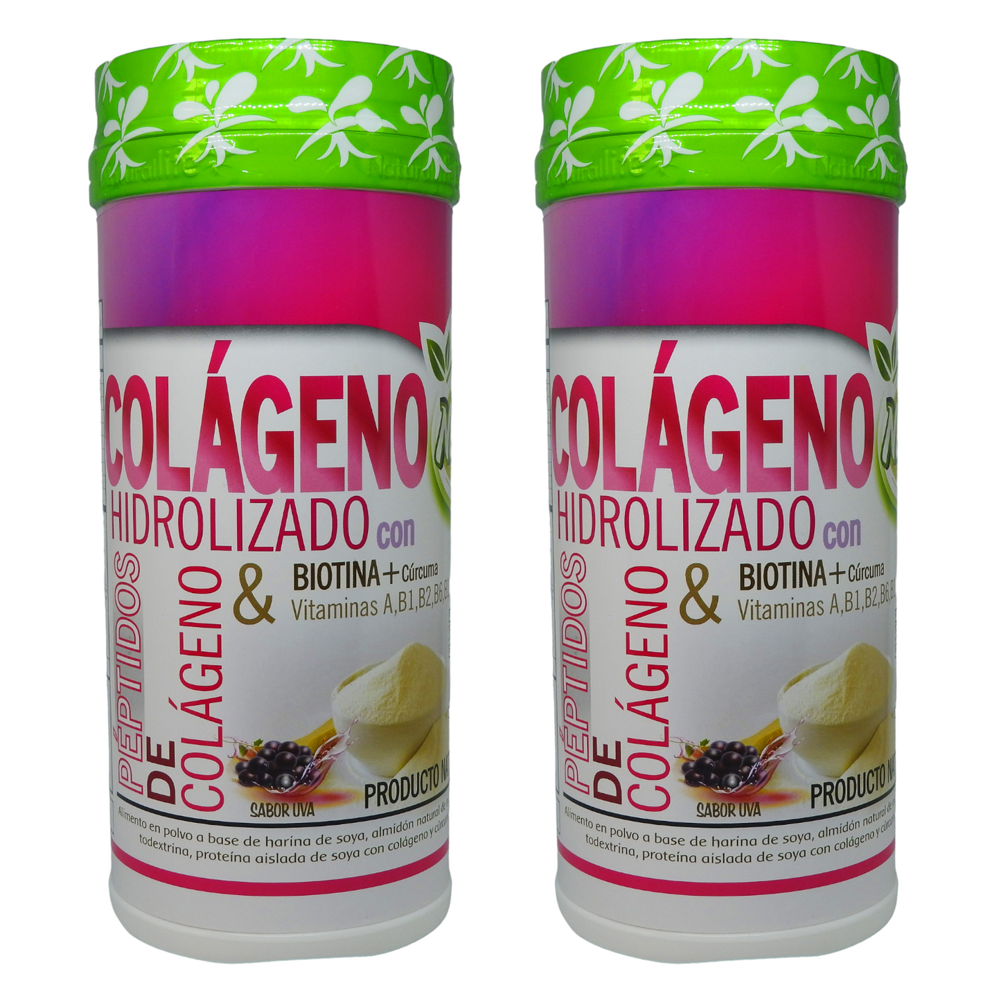 2  tarros con Colágeno Hidrolizado Neovit + Biotina+ Cúrcuma+ Vitaminas