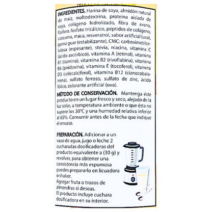 Ingredientes Colágeno Hidrolizado Sabor Uva