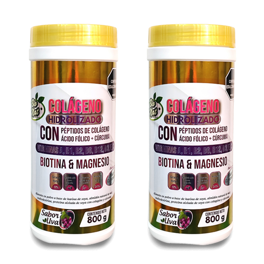 Colágeno Hidrolizado en Polvo, con Ácido Fólico y Mangesio. Sirve la piel y el cabello.