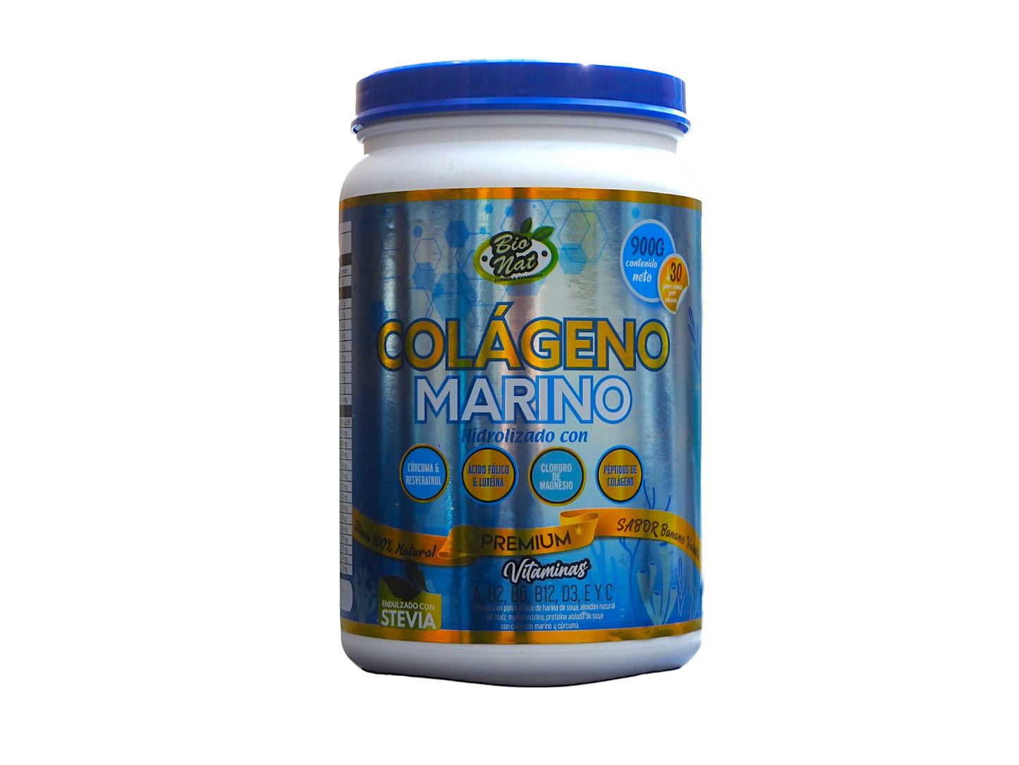 Colágeno Marino Hidrolizado+ Vitaminas + Cloruro de Magnesio, Cúrcuma + Resveratrol