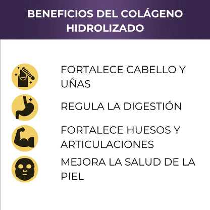 Beneficios del colágeno hidrolizado: fortalece cabello y uñas, regula digestión, fortalece huesos, mejora piel