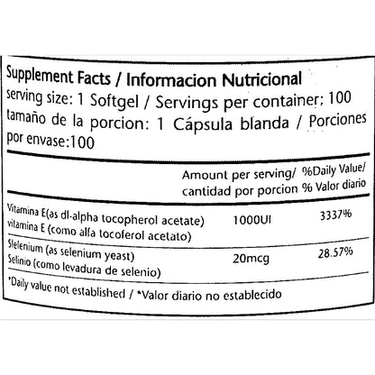 Frasco de cápsulas de VITAMINA E+ Selenio-My Store-Naturales y Saludables