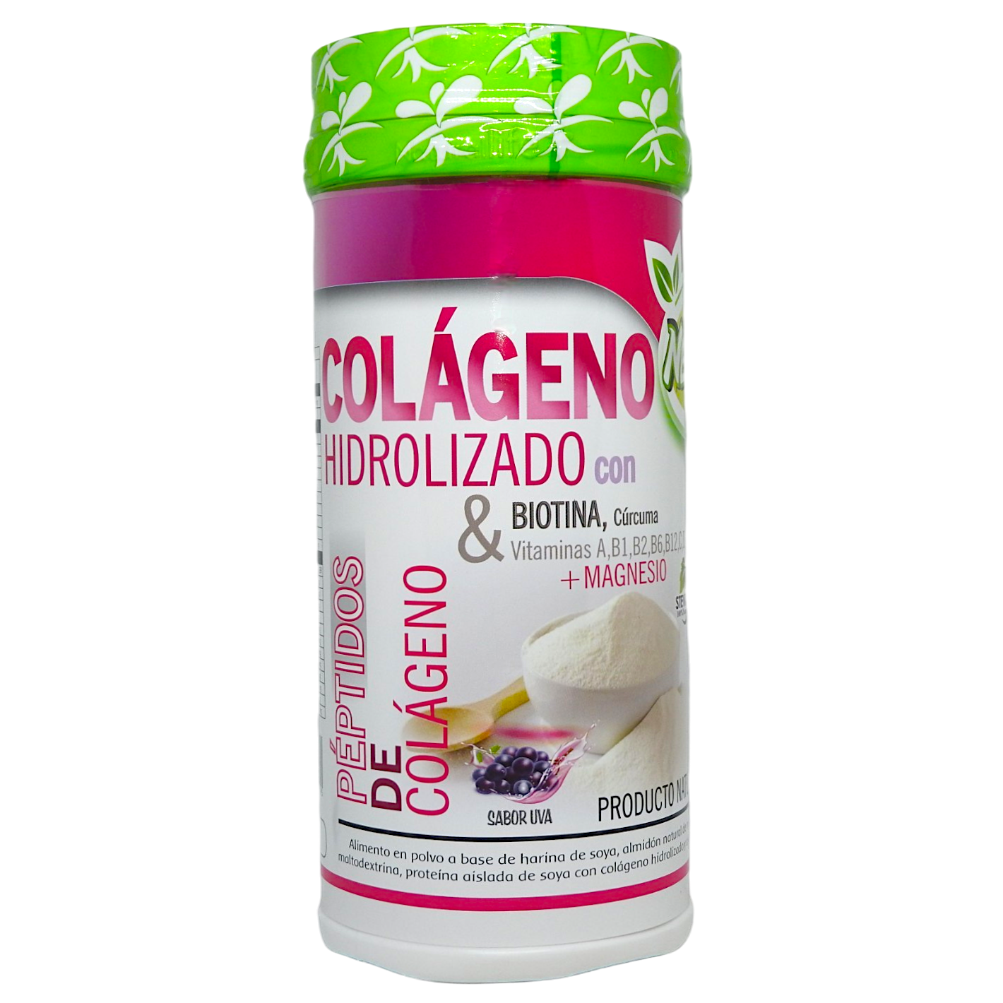 Colágeno Hidrolizado Neovit + Biotina+ Cúrcuma+ Vitaminas sabor a uva