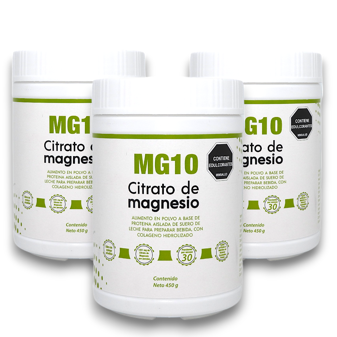 Citrato de Magnesio + Colágeno Hidrolizado + Vitaminas X 3 TARROS