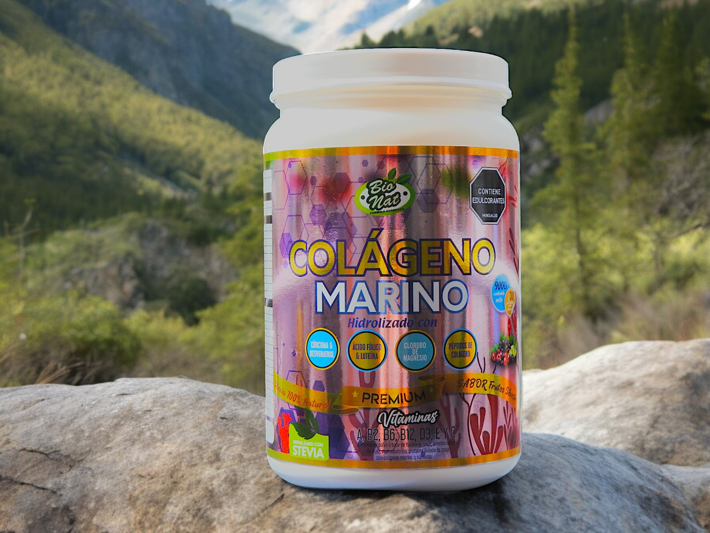 Colágeno Marino Hidrolizado+ Vitaminas + Cloruro de Magnesio, Cúrcuma + Resveratrol