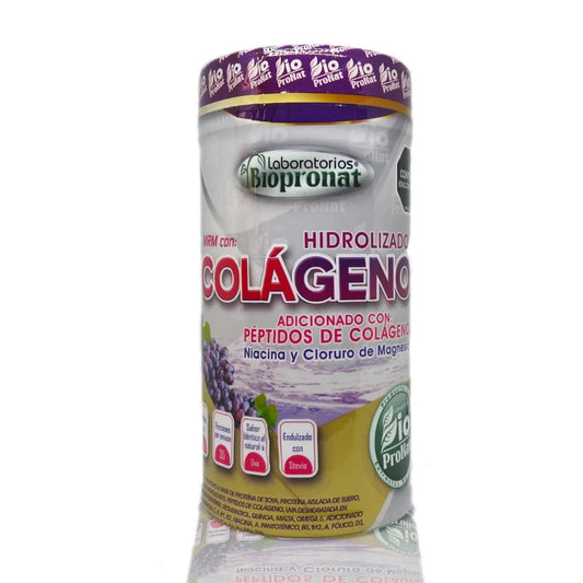 Frasco de COLÁGENO hidrolizado + Biotina + Niacina + Cloruro de Magnesio