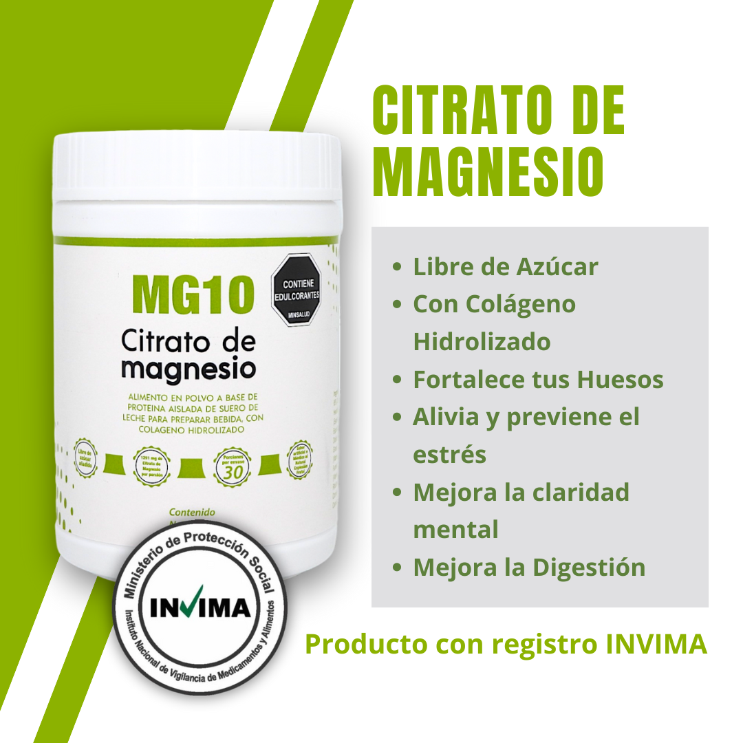 Citrato de Magnesio + Colágeno Hidrolizado + Vitaminas X 3 TARROS