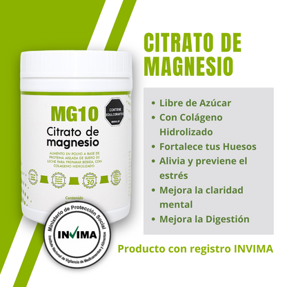 Citrato de Magnesio + Colágeno Hidrolizado + Vitaminas X 3 TARROS