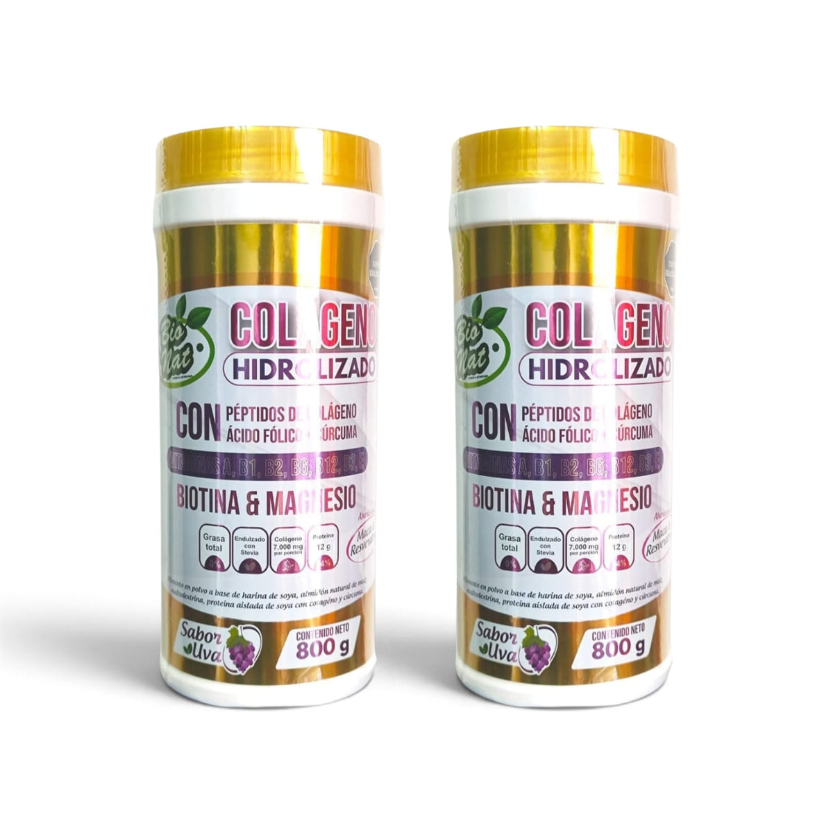 Colágeno Hidrolizado X 2 unidadesMagnesio + Resveratrol + Cúrcuma +Biotina + vitamina E