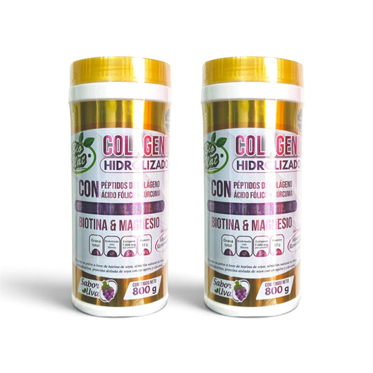 Colágeno Hidrolizado X 2 unidadesMagnesio + Resveratrol + Cúrcuma +Biotina + vitamina E