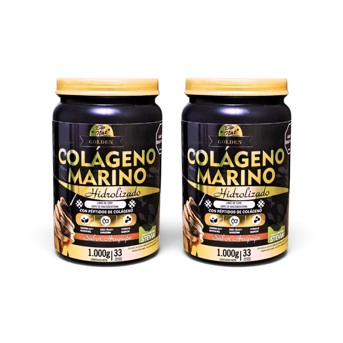 Colágenos Marino Golden 2kg Citrato Magnesio y Coenzima Q10 x 2 unidades