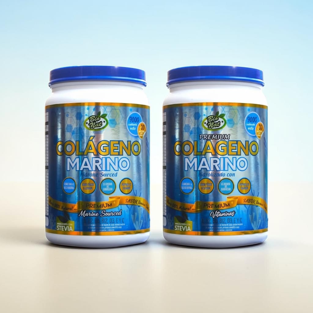 2 Tarros de COLÁGENO MARINO + Vitaminas + Magnesio, Cúrcuma + Resveratrol