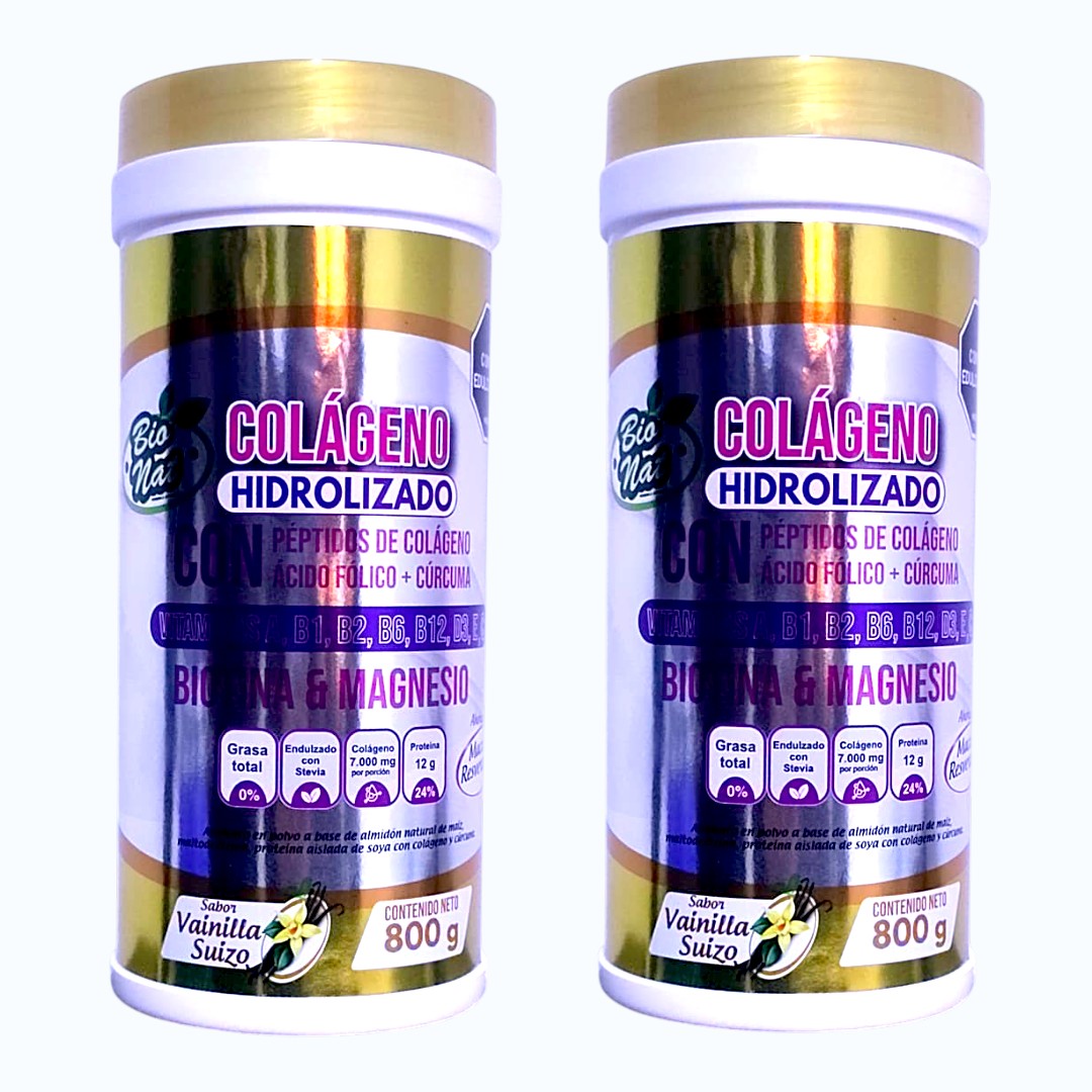 Colágeno Hidrolizado Dorado + Complejo B + Ácido Fólico y Cúrcuma