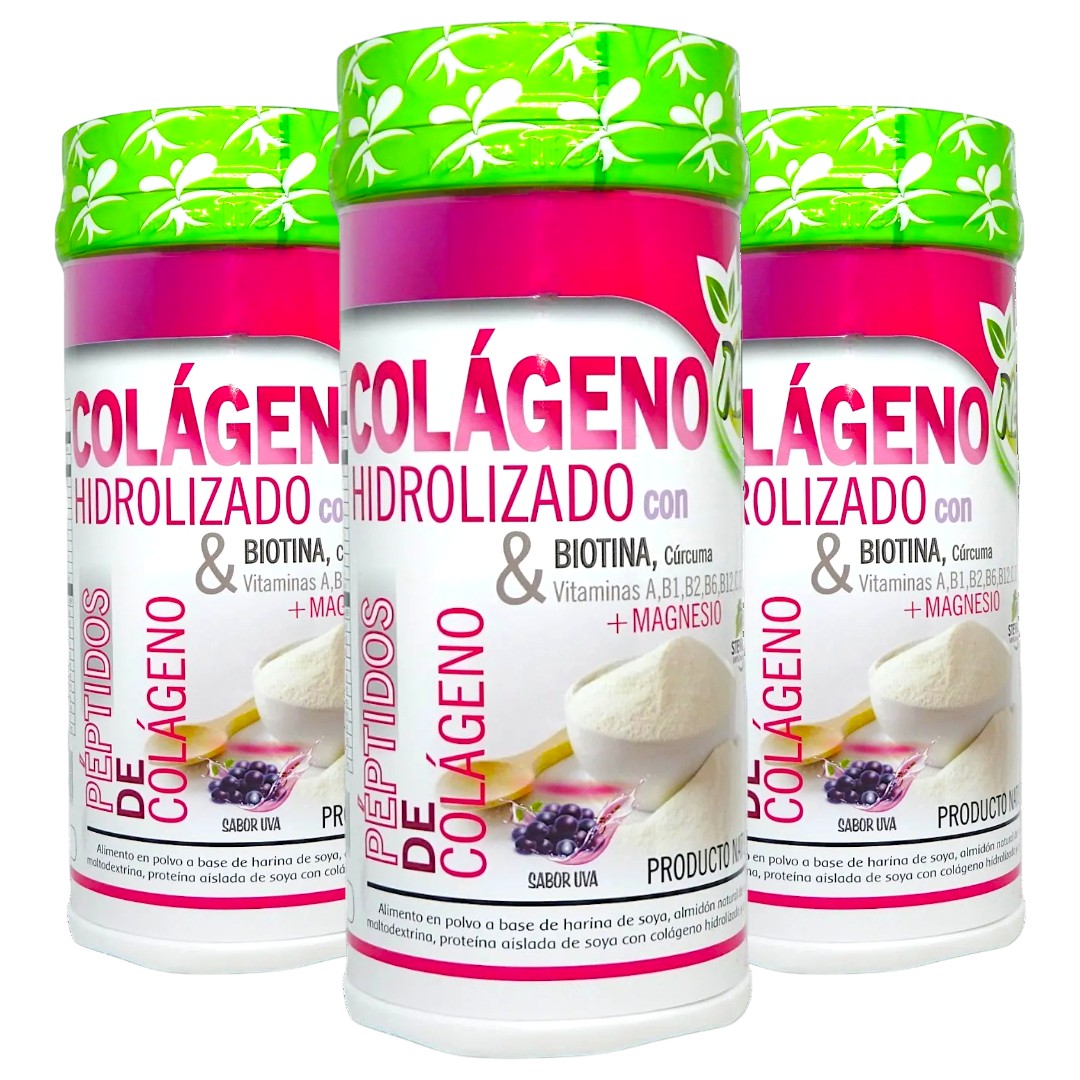 Colágeno Hidrolizado Neovit + Biotina+ Cúrcuma+ Vitaminas sabor a uva