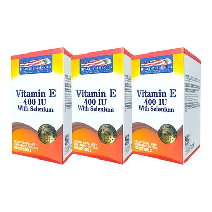 100 Cápsulas de VItamina E + Selenio | Healthy America