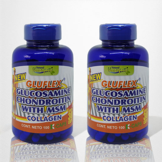 GLUCOSAMINA X 2 Frascos + Condroitina + Colágeno + Ácido Hialurónico