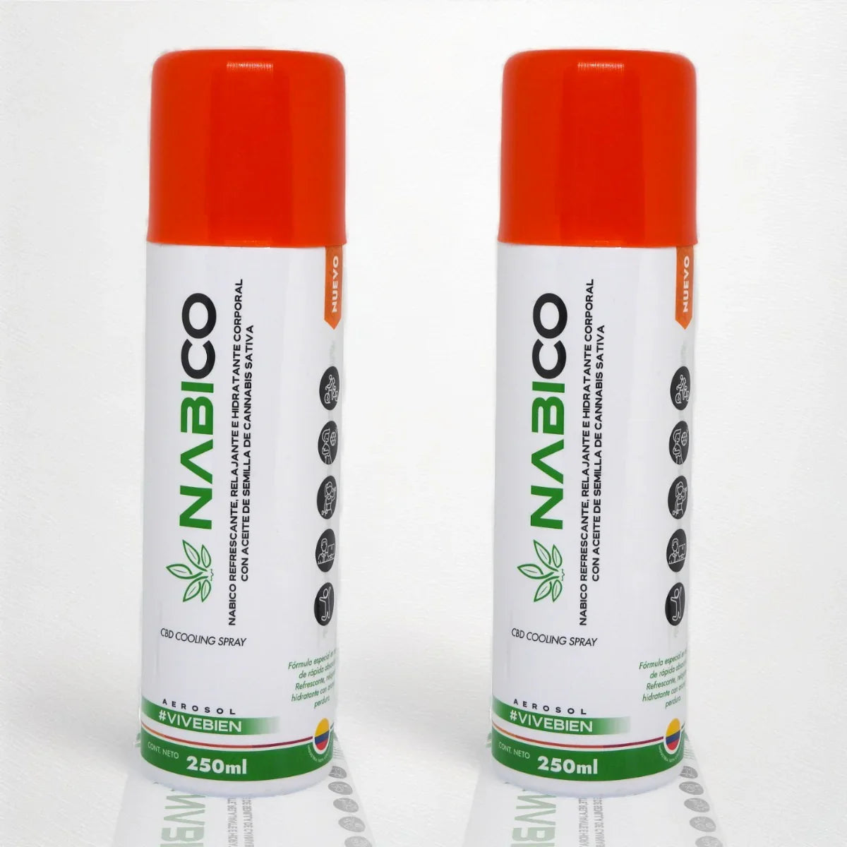 Spray refrescante y relajante NABICO con aceite de semilla de cannabis sativa en aerosol de 250 ml