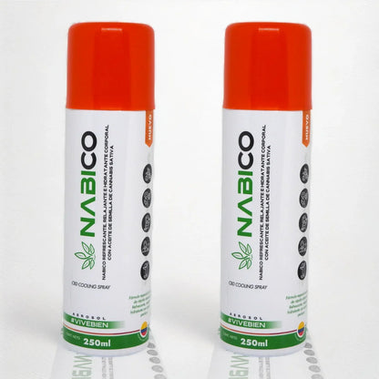 Spray refrescante y relajante NABICO con aceite de semilla de cannabis sativa en aerosol de 250 ml