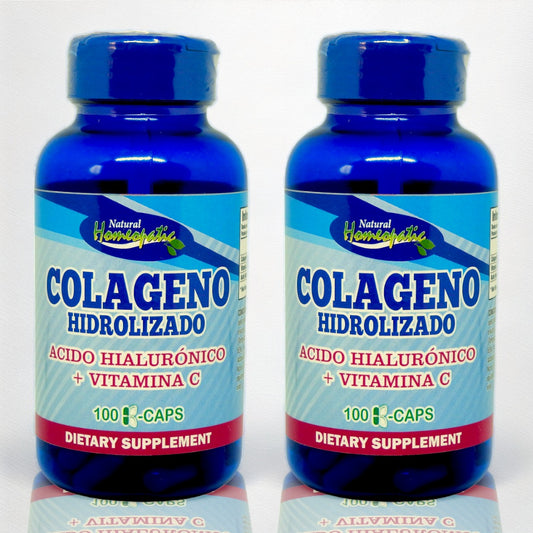 ¡Promoción! 2 frascos cápsulas de COLÁGENO Hidrolizado + Vitamina C + Ácido Hialurónico