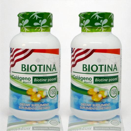 ¡Promoción! 2 frascos cápsulas de BIOTINA + Colágeno